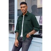 image:imageCOOFANDY Mens Corduroy Button Down Shirts Jackets Casual Long Sleeve Shacket Lightweight Overshirts with Flap PocketsEvergreen