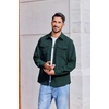 image:imageCOOFANDY Mens Corduroy Button Down Shirts Jackets Casual Long Sleeve Shacket Lightweight Overshirts with Flap PocketsEvergreen