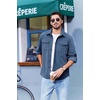 image:imageCOOFANDY Mens Corduroy Button Down Shirts Jackets Casual Long Sleeve Shacket Lightweight Overshirts with Flap PocketsGrey Blue