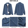 image:imageCOOFANDY Mens Corduroy Button Down Shirts Jackets Casual Long Sleeve Shacket Lightweight Overshirts with Flap PocketsGrey Blue