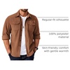 image:imageCOOFANDY Mens Corduroy Button Down Shirts Jackets Casual Long Sleeve Shacket Lightweight Overshirts with Flap PocketsLight Brown