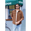 image:imageCOOFANDY Mens Corduroy Button Down Shirts Jackets Casual Long Sleeve Shacket Lightweight Overshirts with Flap PocketsLight Brown