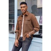 image:imageCOOFANDY Mens Corduroy Button Down Shirts Jackets Casual Long Sleeve Shacket Lightweight Overshirts with Flap PocketsLight Brown