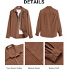 image:imageCOOFANDY Mens Corduroy Button Down Shirts Jackets Casual Long Sleeve Shacket Lightweight Overshirts with Flap PocketsLight Brown