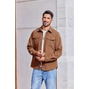 image:imageCOOFANDY Mens Corduroy Button Down Shirts Jackets Casual Long Sleeve Shacket Lightweight Overshirts with Flap PocketsLight Brown