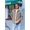 image:imageCOOFANDY Mens Corduroy Button Down Shirts Jackets Casual Long Sleeve Shacket Lightweight Overshirts with Flap PocketsLight Gray