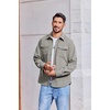 image:imageCOOFANDY Mens Corduroy Button Down Shirts Jackets Casual Long Sleeve Shacket Lightweight Overshirts with Flap PocketsLight Gray