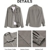 image:imageCOOFANDY Mens Corduroy Button Down Shirts Jackets Casual Long Sleeve Shacket Lightweight Overshirts with Flap PocketsLight Gray