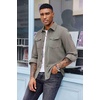 image:imageCOOFANDY Mens Corduroy Button Down Shirts Jackets Casual Long Sleeve Shacket Lightweight Overshirts with Flap PocketsLight Gray
