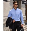 image:imageCOOFANDY Mens Cotton Oxford Shirt Long Sleeve Dress Shirt Button Down Work Casual Shirts with PocketA  Blue