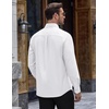 image:imageCOOFANDY Mens Cotton Oxford Shirt Long Sleeve Dress Shirt Button Down Work Casual Shirts with PocketB  White