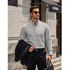 image:imageCOOFANDY Mens Cotton Oxford Shirt Long Sleeve Dress Shirt Button Down Work Casual Shirts with PocketLight Grey