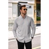 image:imageCOOFANDY Mens Cotton Oxford Shirt Long Sleeve Dress Shirt Button Down Work Casual Shirts with PocketLight Grey