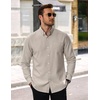 image:imageCOOFANDY Mens Cotton Oxford Shirt Long Sleeve Dress Shirt Button Down Work Casual Shirts with PocketLight Khaki