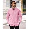 image:imageCOOFANDY Mens Cotton Oxford Shirt Long Sleeve Dress Shirt Button Down Work Casual Shirts with PocketPink