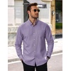 image:imageCOOFANDY Mens Cotton Oxford Shirt Long Sleeve Dress Shirt Button Down Work Casual Shirts with PocketPurple