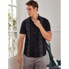 image:imageCOOFANDY Mens Cuban Guayabera Shirt Short Sleeve Linen Button Down Shirts Casual Summer Beach TopsBlack