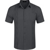 image:imageCOOFANDY Mens Cuban Guayabera Shirt Short Sleeve Linen Button Down Shirts Casual Summer Beach TopsDark Grey