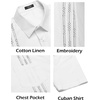 image:imageCOOFANDY Mens Cuban Guayabera Shirt Short Sleeve Linen Button Down Shirts Casual Summer Beach TopsWhite