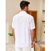 image:imageCOOFANDY Mens Cuban Guayabera Shirt Short Sleeve Linen Button Down Shirts Casual Summer Beach TopsWhite