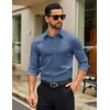 image:imageCOOFANDY Mens Dress Shirts Long Sleeve Button Down Shirts Regular Fit Business Casual ShirtsBlue