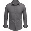 image:imageCOOFANDY Mens Dress Shirts Long Sleeve Button Down Shirts Regular Fit Business Casual ShirtsDark Gray