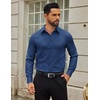 image:imageCOOFANDY Mens Dress Shirts Long Sleeve Button Down Shirts Regular Fit Business Casual ShirtsDenim Blue