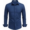 image:imageCOOFANDY Mens Dress Shirts Long Sleeve Button Down Shirts Regular Fit Business Casual ShirtsDenim Blue