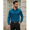 image:imageCOOFANDY Mens Dress Shirts Long Sleeve Button Down Shirts Regular Fit Business Casual ShirtsLake Blue
