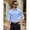 image:imageCOOFANDY Mens Dress Shirts Long Sleeve Button Down Shirts Regular Fit Business Casual ShirtsLight Blue