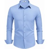 image:imageCOOFANDY Mens Dress Shirts Long Sleeve Button Down Shirts Regular Fit Business Casual ShirtsLight Blue