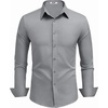 image:imageCOOFANDY Mens Dress Shirts Long Sleeve Button Down Shirts Regular Fit Business Casual ShirtsLight Gray