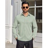 image:imageCOOFANDY Mens Dress Shirts Long Sleeve Button Down Shirts Regular Fit Business Casual ShirtsLight Green