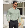 image:imageCOOFANDY Mens Dress Shirts Long Sleeve Button Down Shirts Regular Fit Business Casual ShirtsLight Green