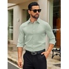 image:imageCOOFANDY Mens Dress Shirts Long Sleeve Button Down Shirts Regular Fit Business Casual ShirtsLight Green