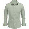image:imageCOOFANDY Mens Dress Shirts Long Sleeve Button Down Shirts Regular Fit Business Casual ShirtsLight Green
