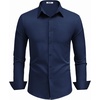 image:imageCOOFANDY Mens Dress Shirts Long Sleeve Button Down Shirts Regular Fit Business Casual ShirtsNavy Blue