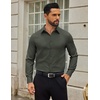 image:imageCOOFANDY Mens Dress Shirts Long Sleeve Button Down Shirts Regular Fit Business Casual ShirtsOlive Green