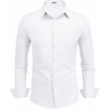 image:imageCOOFANDY Mens Dress Shirts Long Sleeve Button Down Shirts Regular Fit Business Casual ShirtsWhite