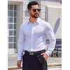 image:imageCOOFANDY Mens Dress Shirts Long Sleeve Button Down Shirts Regular Fit Business Casual ShirtsWhite