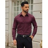 image:imageCOOFANDY Mens Dress Shirts Long Sleeve Button Down Shirts Regular Fit Business Casual ShirtsWine Red