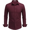 image:imageCOOFANDY Mens Dress Shirts Long Sleeve Button Down Shirts Regular Fit Business Casual ShirtsWine Red