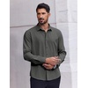 image:imageCOOFANDY Mens Dress Shirts Long Sleeve Casual Button Down Shirt Solid Regular Fit Formal Business ShirtsArmy Green