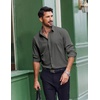 image:imageCOOFANDY Mens Dress Shirts Long Sleeve Casual Button Down Shirt Solid Regular Fit Formal Business ShirtsArmy Green