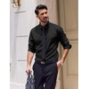 image:imageCOOFANDY Mens Dress Shirts Long Sleeve Casual Button Down Shirt Solid Regular Fit Formal Business ShirtsBlack