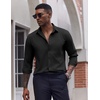 image:imageCOOFANDY Mens Dress Shirts Long Sleeve Casual Button Down Shirt Solid Regular Fit Formal Business ShirtsBlack