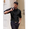 image:imageCOOFANDY Mens Dress Shirts Long Sleeve Casual Button Down Shirt Solid Regular Fit Formal Business ShirtsBlack