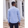 image:imageCOOFANDY Mens Dress Shirts Long Sleeve Casual Button Down Shirt Solid Regular Fit Formal Business ShirtsClear Blue