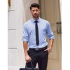 image:imageCOOFANDY Mens Dress Shirts Long Sleeve Casual Button Down Shirt Solid Regular Fit Formal Business ShirtsClear Blue