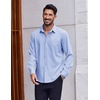 image:imageCOOFANDY Mens Dress Shirts Long Sleeve Casual Button Down Shirt Solid Regular Fit Formal Business ShirtsClear Blue